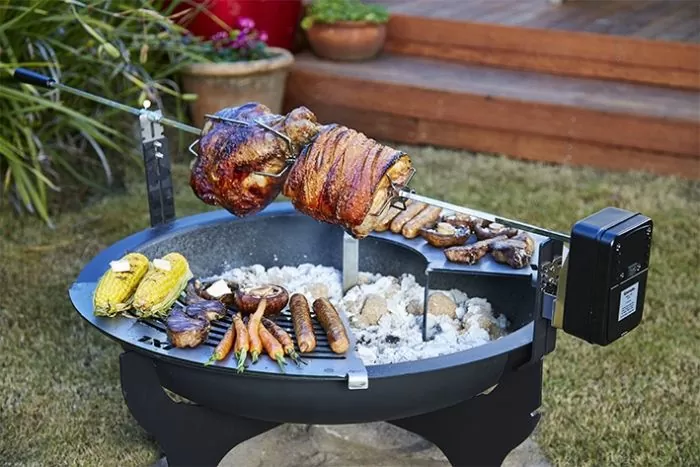 Fire pit deals rotisserie kit